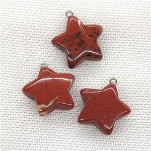 Natural Red Jasper Star Pendant, approx 24mm