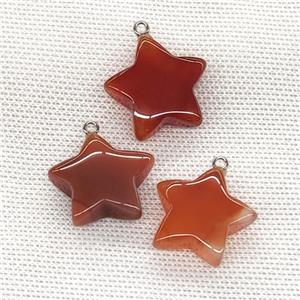 Natural Agate Star Pendant Red Dye, approx 24mm