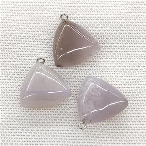 Natural Gray Agate Triangle Pendant, approx 25mm