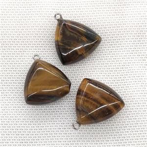 Natural Tiger Eye Stoen Triangle Pendant, approx 25mm