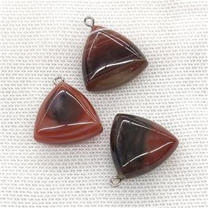 Natural Agate Triangle Pendant DeepRed, approx 25mm