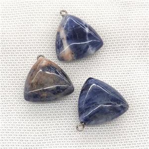 Natural Blue Sodalite Triangle Pendant, approx 25mm