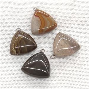 Natural Ocean Agate Triangle Pendant Multicolor, approx 25mm