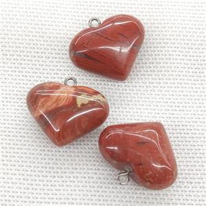 Natural Red Jasper Heart Pendant, approx 20-25mm