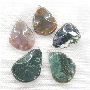 Natural Indian Agate Teardrop Pendant Twist, approx 25-40mm