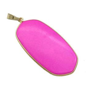 Howlite Oval Pendant Dye Gold Plated, approx 25-45mm