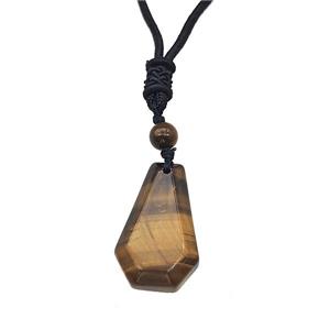 Natural Tiger Eye Stone Necklaces Adjustable Nylon Rope, approx 18-30mm