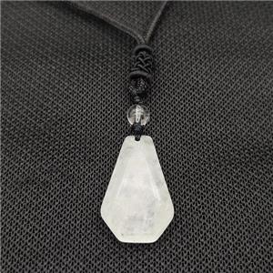 Natural Clear Quartz Necklaces Adjustable Nylon Rope, approx 18-30mm