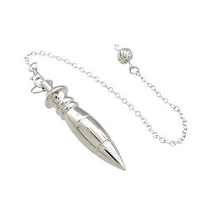 Alloy Dowsing Pendulum Pendant With Chain Platinum Plated, approx 11-53mm, 16cm length