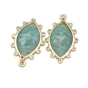 Natural Green Amazonite Eye Pendant Gold Plated, approx 14-20mm
