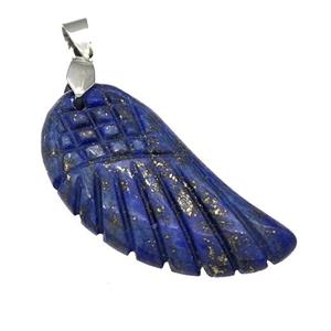 Natural Blue Lapis Lazuli Angel Wings Pendant Carved, approx 17-35mm