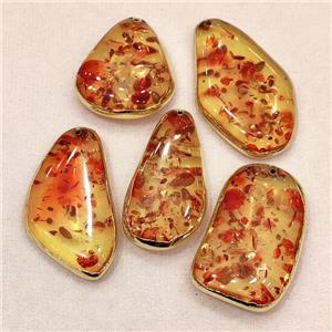 Synthetic Amber Pendant Mixed Shape Resin, approx 30-70mm