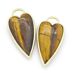 Natural Tiger Eye Stone Arrowhead Pendant Gold Plated, approx 18-35mm