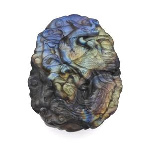 Phenix Charms Labradorite Carved Pendant, approx 40-50mm