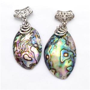 Natural Abalone Shell Pendant Freeform Multicolor, approx 22-33mm, 30-55mm
