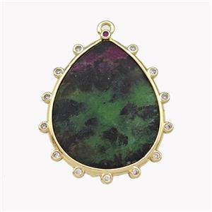 Natural Zoisite Teardrop Pendant, approx 20-25mm