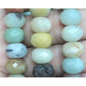 Amazonite Beads, faceted rondelle, approx 10x14mm