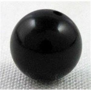 round Black Onyx Beads with 1/2 drilled hole, 8mm dia, approx 1mm half-hole