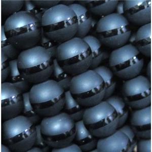 matte black agate onyx Beads, round, approx 10mm dia, 15.5 inches
