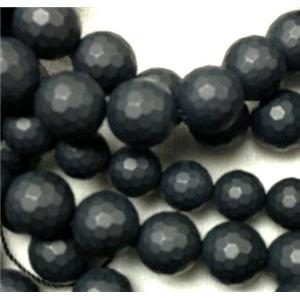 matte black onyx agate Bead, faceted round, 12mm dia, approx 33pcs per st