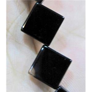 natural onyx bead, A-grade, square, corner-drilled, approx 8x8mm, 15 inches