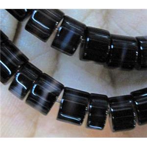 natural onyx bead, A-grade, heishi, black, approx 6x8mm, 15 inches