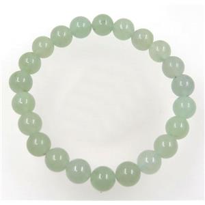 Green Aventurine bead bracelet, round, stretchy, approx 8mm, 60mm dia