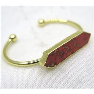 red Sea Sediment bangle, copper, gold plated, approx 10-34mm, 60mm dia