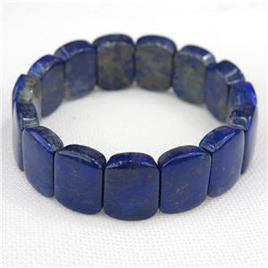 blue Lapis Lazuli Bracelet, stretchy, approx 13-18mm, 53mm dia