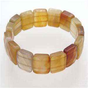 natural yellow Agate Bracelet, stretchy, approx 15x20mm, 62mm dia