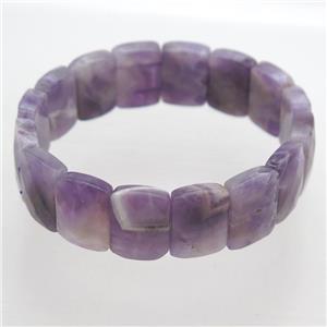 Dogtooth Amethyst Bracelet, stretchy, approx 13x18mm, 58mm dia