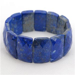 natural Lapis Bracelets, stretchy, AA-grade, approx 15-25mm
