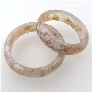 natural cherry blossom agate bangle, approx 55-60mm