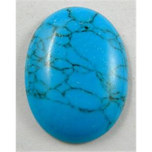Turquoise, Cabochon, flat-back Oval, 13x18mm