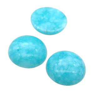 teal Synthetic Amazonite Cabochon, circle, approx 20mm