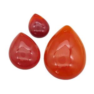 red Agate teardrop Cabochon, approx 15-20mm