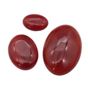 red Agate oval Cabochon, approx 15-20mm