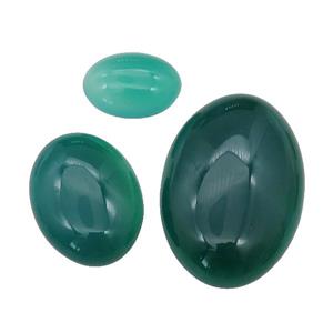 green Agate oval Cabochon, approx 10x14mm