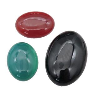Agate oval Cabochon, mixed, approx 15-20mm
