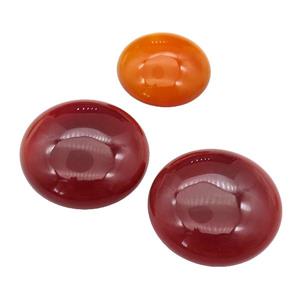 red Agate circle Cabochon, approx 20mm dia