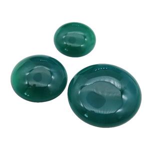 green Agate circle Cabochon, approx 20mm dia