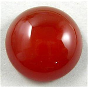 red Carnelian Agate Cabochon, flat-back Round, 6mm dia