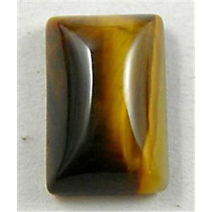 Tiger eye stone, Cabochon, flat-back Rectangle, 8x12mm
