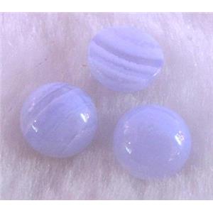 blue lace agate cabochon, round, approx 8mm dia