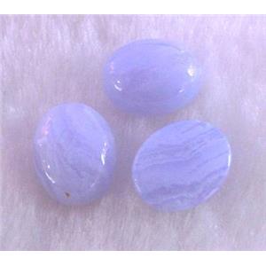 blue lace agate cabochon, oval, approx 8x10mm