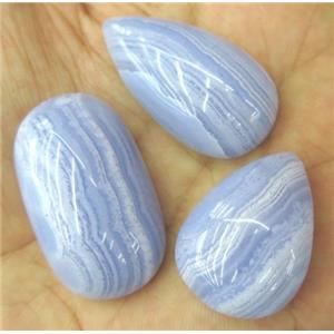 Blue Lace Agate cabochon, mixed shape, approx 20-35mm