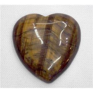 tiger eye stone cabochon, heart, approx 30mm wide