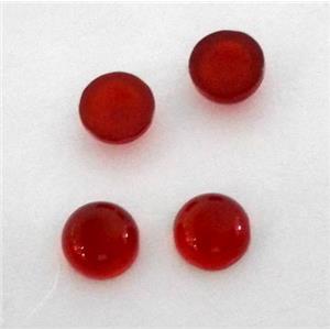 red agate carnelian cabochon, round, approx 4mm dia