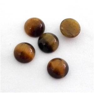 tiger eye stone cabochon, round, approx 4mm dia
