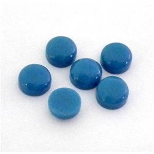 blue Turquoise cabochon, round, approx 4mm dia